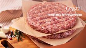  Presentation with ground beef - Slide deck consisting of raw-ground-beef-meat-burger background and a coral colored foreground