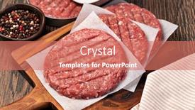  Presentation with ground beef - Cool new theme with raw-ground-beef-meat-burger backdrop and a coral colored foreground