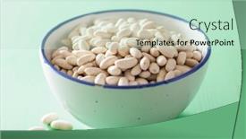  Presentation with beans legumes - Amazing PPT theme having raw haricot legumes cannellini beans in bowl backdrop and a soft green colored foreground