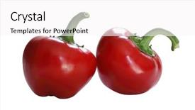  Presentation with peppers - Beautiful presentation design featuring raw hot cherry peppers isolated backdrop and a white colored foreground