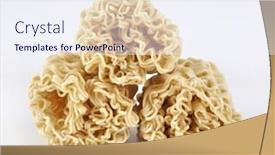  Presentation with instant noodles - Slides with raw-instant-noodles-close-up background and a sky blue colored foreground