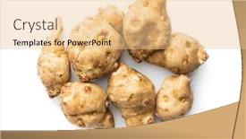  Presentation with jerusalem - Beautiful presentation design featuring raw-jerusalem-artichoke-topinambur-vegetable backdrop and a lemonade colored foreground