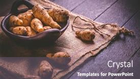  Presentation with jerusalem - Presentation theme with raw-jerusalem-artichoke-topinambur-vegetable background and a gray colored foreground