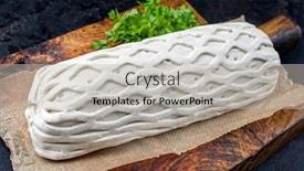  Presentation with puff pastry - Presentation consisting of raw-kasseler-pork-steak background and a mint green colored foreground