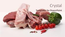  Presentation with meat beef - Theme with raw-lamb-beef-and-pork background and a lemonade colored foreground