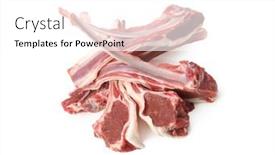  Presentation with raw meat - PPT theme enhanced with raw-lamb-meat-on-light background and a white colored foreground