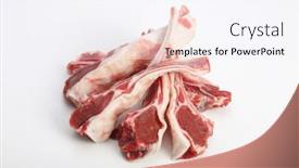  Presentation with raw meat - Slide deck enhanced with raw-lamb-meat-on-light background and a sky blue colored foreground