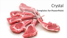  Presentation with raw meat - Beautiful slide deck featuring raw lamb meat on white backdrop and a white colored foreground
