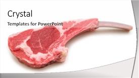  Presentation with raw meat - PPT theme consisting of raw lamb meat on white background and a pink colored foreground