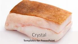  Presentation with fat - Beautiful presentation design featuring raw-lard-piece-on-white backdrop and a lemonade colored foreground