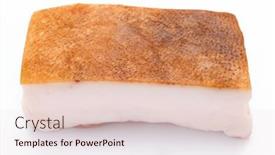  Presentation with fat - PPT layouts with raw-lard-piece-on-white background and a lemonade colored foreground