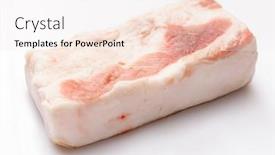  Presentation with fat - Colorful presentation theme enhanced with raw-lard-piece-on-white backdrop and a sky blue colored foreground