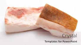  Presentation with fat - PPT theme having raw-lard-two-pieces background and a mint green colored foreground