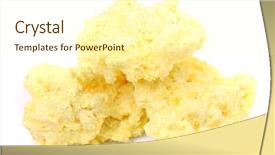  Presentation with sulfur - Presentation design having raw material - volcanic sulfur isolated on white background and a cream colored foreground