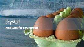  Presentation with organic - Cool new slides with raw materials product - organic chicken eggs backdrop and a seafoam green colored foreground