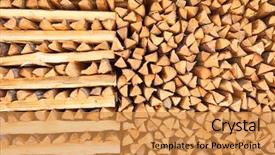  Presentation with timber harvest thanksgiving - Slides enhanced with raw materials product - pine timber firewood background background and a gold colored foreground