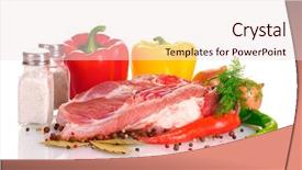 Presentation with raw meat - Amazing theme having raw meat and vegetables isolated backdrop and a  colored foreground