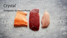 Presentation with raw meat - Cool new presentation design with raw meat chicken brest beef backdrop and a light gray colored foreground