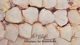  Presentation with meat food - Beautiful PPT theme featuring raw meat food background backdrop and a mint green colored foreground