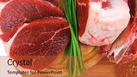  Presentation with fresh meat - Presentation design featuring raw meat fresh beef pork background and a red colored foreground