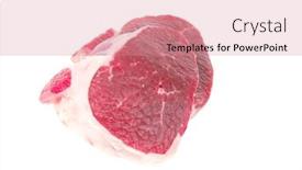  Presentation with tenderloin - Audience pleasing PPT theme consisting of raw meat fresh beef pork big tenderloin strip isolated over white background backdrop and a coral colored foreground