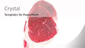  Presentation with tenderloin - Audience pleasing presentation theme consisting of raw meat fresh beef pork big tenderloin strip isolated over white background backdrop and a pink colored foreground