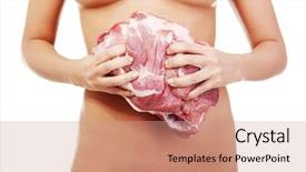  Presentation with raw meat - Colorful presentation theme enhanced with raw meat pork neck protein backdrop and a  colored foreground