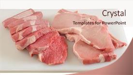  Presentation with raw meat dog - Slides featuring raw meat background and a lemonade colored foreground