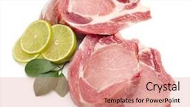  Presentation with raw meat - Beautiful presentation featuring raw meat backdrop and a coral colored foreground