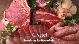  Presentation with raw meat - Audience pleasing slides consisting of raw meat backdrop and a tawny brown colored foreground