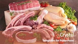  Presentation with raw meat - Audience pleasing slide set consisting of raw meats backdrop and a coral colored foreground