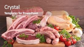  Presentation with raw meat - Cool new slides with raw meats backdrop and a violet colored foreground