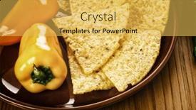  Presentation with mexican food - Beautiful slides featuring raw mexican food nachos and colorful peppers backdrop and a yellow colored foreground