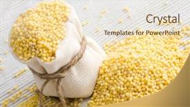  Presentation with millet - Beautiful presentation theme featuring raw millet in small sack backdrop and a lemonade colored foreground