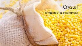  Presentation with millet - PPT layouts consisting of raw millet in small sack background and a blonde colored foreground