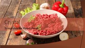  Presentation with spices - Colorful slide deck enhanced with raw-minced-beef-and-spices backdrop and a red colored foreground