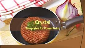  Presentation with burger - Theme enhanced with raw minced burger in the small teflon pan background and a tawny brown colored foreground