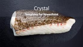  Presentation with fish - Presentation theme consisting of raw-norwegian-skrei-cod-fish background and a dark gray colored foreground