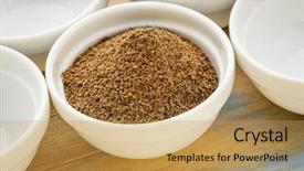  Presentation with noni fruit - Audience pleasing slide deck consisting of raw organic dried noni morinda backdrop and a yellow colored foreground