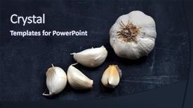  Presentation with garlic garlic garlic bulb - PPT theme consisting of raw organic garlic on black background and a wine colored foreground