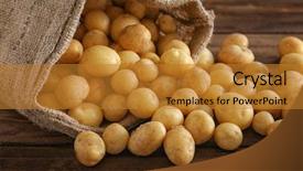  Presentation with organic coconut yogurt in wooden - Audience pleasing PPT layouts consisting of raw organic potato with sack backdrop and a  colored foreground