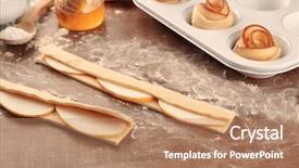  Presentation with apple - Cool new slides with raw pastry with apple slices backdrop and a  colored foreground