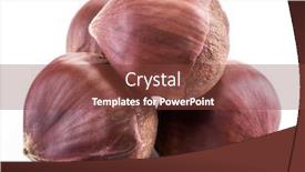  Presentation with fruits - Amazing presentation design having raw-peeled-edible-chestnut-fruits backdrop and a tawny brown colored foreground