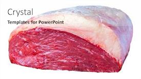  Presentation with raw meat - Slide set having raw-picanha-traditional-brazilian-meat background and a white colored foreground