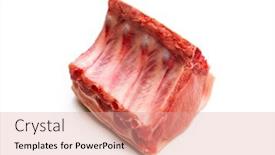  Presentation with bone - PPT layouts enhanced with raw-pork-loin-on-bone background and a coral colored foreground