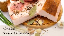  Presentation with raw meat - Audience pleasing slide set consisting of raw-pork-meat-and-lard backdrop and a coral colored foreground