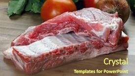  Presentation with pork rib - Audience pleasing presentation design consisting of raw pork rib backdrop and a tawny brown colored foreground