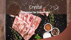  Presentation with ribs - Presentation having raw-pork-ribs-on-black background and a tawny brown colored foreground