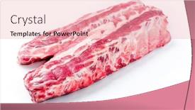  Presentation with ribs - PPT theme enhanced with raw-pork-spare-loin-ribs background and a lemonade colored foreground