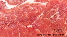  Presentation with raw meat - Amazing PPT theme having raw-pork-steak-meat-close backdrop and a red colored foreground